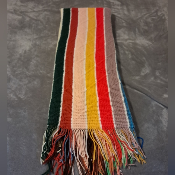 Handmade Afghan crochet knit decorative throw sofa blanket 46"W×73"L. - Picture 2 of 4